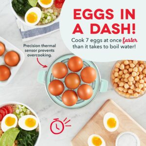 Dash Rapid Egg Cooker - Boiler, Poacher & Steamer - Includes Measuring & Recipe Guide - Dishwasher Safe - BPA Free - Holds 7 Eggs, Aqua - Image 8
