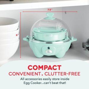 Dash Rapid Egg Cooker - Boiler, Poacher & Steamer - Includes Measuring & Recipe Guide - Dishwasher Safe - BPA Free - Holds 7 Eggs, Aqua - Image 9