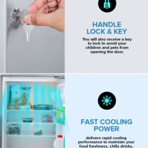 GEEPAS 240L Gross/205L Net Capacity Double Door Defrost Refrigerator| With faster Cooling, Long Lasting Freshness, Extra Space, VCM Steel Body,Tempered Glass Shelves, Handle Lock And Key, Temperature Control, LED Lighting|37L Freezer Capacity 240 L GRF2400SXE Silver - Image 4