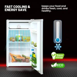 GEEPAS Defrost Mini Fridge 110L Capacity With Lamp, Door Lock & Key | Low Noise Design, Compact, Powerful Compressor, Energy Saving, Faster Cooling, Adjustable Thermostat GRF115SPEH Silver - Image 6
