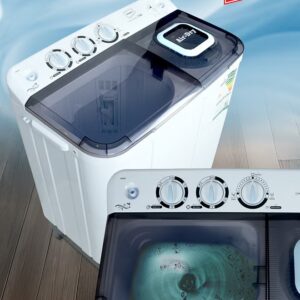 Impex 7 kg Capacity Top Load Washing Machine - 7KG Semi-Automatic Washing Machine Cloth Dress Cleaning, 350W Power, Spin 160W, Top Load, Energy-Efficient, 2 Years Warranty – Black/White/Grey - WM 4204 7 kg 350 W WM 4204 Black/White/Grey - Image 7