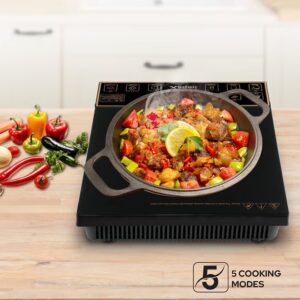Impex Infrared Induction Cooktop 1500W with 8 Power Levels, 5 Cooking Modes, 4-Digit LED Display, 24-Hour Preset Timer, Overheating Protection, Micro crystal plate and Universal Pot Compatibility IR 2701 A Black - Image 6