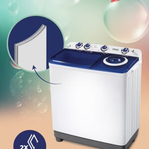 Impex 12 kg Capacity TWIN TRRB Washing Machine - 12KG Semi-Automatic Washing Machine Cloth Dress Cleaning, 420W Power, Spin 180W, Top Load, Energy-Efficient, 2 Years Warranty 12 kg 420 W WM 4205 Black/White/Grey - Image 4