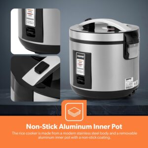GEEPAS Rice Cooker 1.8 L Durable Construction| Removable Non-Stick Pot, Cool Touch Handle| Includes Cook, Warm Functions, Plastic Steamer| Perfect for Vegetables, Soups, Sauces etc |762W 1.8 L 762 W GRC4330 Black/Silver - Image 5