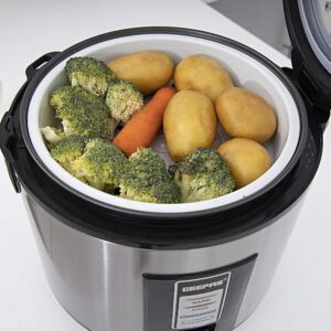 GEEPAS Rice Cooker 1.8 L Durable Construction| Removable Non-Stick Pot, Cool Touch Handle| Includes Cook, Warm Functions, Plastic Steamer| Perfect for Vegetables, Soups, Sauces etc |762W 1.8 L 762 W GRC4330 Black/Silver - Image 8
