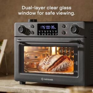 nutricook Air Fryer + Toaster Oven – 30L Stainless Steel Oven with Rotisserie, Steam-Infused Cooking, 12 Smart Programs, Dual Fan Speeds, 6 Heating Elements, Crystal-Clear Window, 2-Year Warranty 30 L 1700 W NC-AFTO330K Black - Image 4