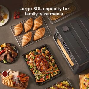 nutricook Air Fryer + Toaster Oven – 30L Stainless Steel Oven with Rotisserie, Steam-Infused Cooking, 12 Smart Programs, Dual Fan Speeds, 6 Heating Elements, Crystal-Clear Window, 2-Year Warranty 30 L 1700 W NC-AFTO330K Black - Image 7