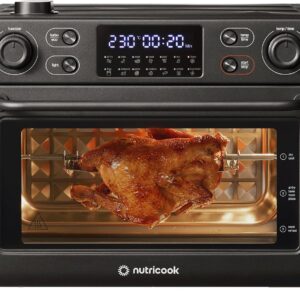 nutricook Air Fryer + Toaster Oven – 30L Stainless Steel Oven with Rotisserie, Steam-Infused Cooking, 12 Smart Programs, Dual Fan Speeds, 6 Heating Elements, Crystal-Clear Window, 2-Year Warranty 30 L 1700 W NC-AFTO330K Black - Image 11