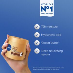 NIVEA Cocoa Butter Body Cream with Deep Nourishing Serum, Cocoa Butter Cream for Dry Skin, 16 Ounce Jar - Image 7