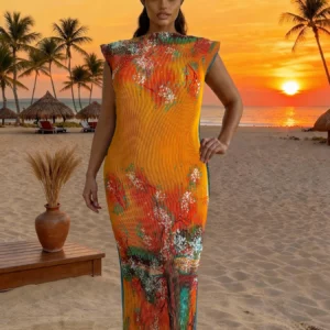 Summer New Fashion African Dresses For Women Elegant Printed Silk Muslim Lady Long Hijab Kaftan Dress Oversize Kuwait Abaya - Image 8