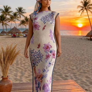 Summer New Fashion African Dresses For Women Elegant Printed Silk Muslim Lady Long Hijab Kaftan Dress Oversize Kuwait Abaya - Image 6