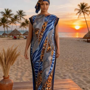 Summer New Fashion African Dresses For Women Elegant Printed Silk Muslim Lady Long Hijab Kaftan Dress Oversize Kuwait Abaya - Image 4