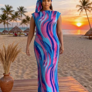 Summer New Fashion African Dresses For Women Elegant Printed Silk Muslim Lady Long Hijab Kaftan Dress Oversize Kuwait Abaya - Image 3