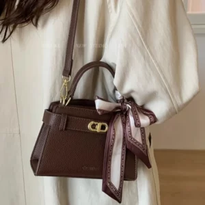 JIAERDI Solid Color Handbag Women Bag Retro Ribbon Metal Lock Shoulder Bag Ladies Faux Lychee Grain Leather Crossbody Bags 2025 - Image 1