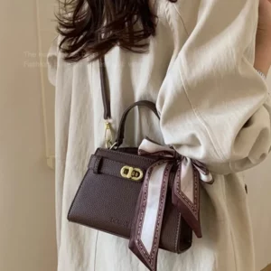 JIAERDI Solid Color Handbag Women Bag Retro Ribbon Metal Lock Shoulder Bag Ladies Faux Lychee Grain Leather Crossbody Bags 2025 - Image 5