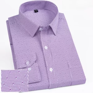 New in shirt elegants cotton long-sleeve shirts for men slim fit Casual plain shirt plaid designer tops soft houndstooth clothes - Image 6