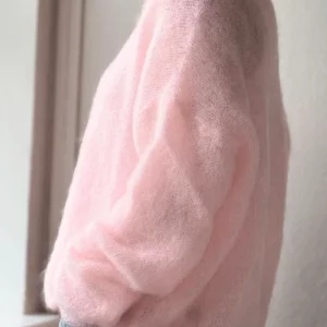 Women'S Soft V Neck Pullover Sweater Casual Detail Light Pink Loose Fit for Spring Fall Spring - Image 7