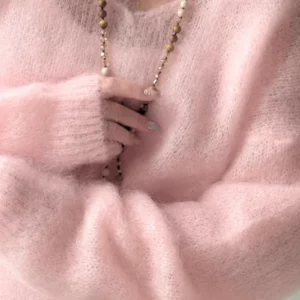 Women'S Soft V Neck Pullover Sweater Casual Detail Light Pink Loose Fit for Spring Fall Spring - Image 6