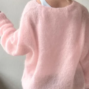 Women'S Soft V Neck Pullover Sweater Casual Detail Light Pink Loose Fit for Spring Fall Spring - Image 5