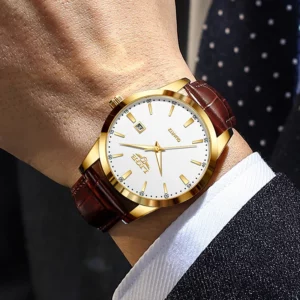 LIGE Fashion Brown Leather Watch Men Military Sports Men's Quartz Wristwatches Casual Waterproof Chronograph Relogios Masculino - Image 5