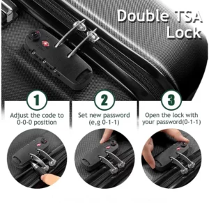 3-Piece Luggage Set Travel Lightweight Suitcases with Rolling Wheels, TSA lock & Hardside Corner, Family Travel Luggages Sets - Image 10
