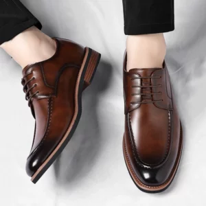 Fashion Designer New Gentleman Brown Black Lace Up Oxford Shoes for Men Formal Wedding Dress Homecoming Sapatos Tenis Masculino - Image 2