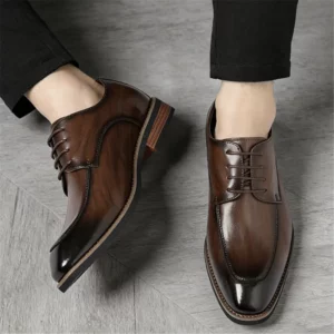 High Quality New Gentleman Lace Up Pu Leather Derby Shoes For Men Fashion Designer Formal Wedding Dress Homecoming Footwear - Image 4