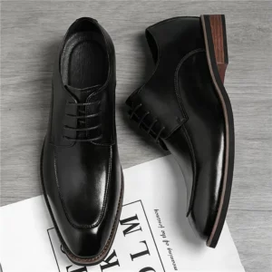 High Quality New Gentleman Lace Up Pu Leather Derby Shoes For Men Fashion Designer Formal Wedding Dress Homecoming Footwear - Image 5