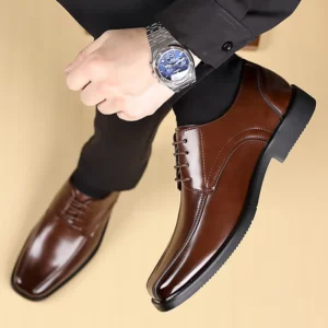 Men's Business Dress Shoes Office Leather Shoes Mens Lace-up Casual Wedding Party Shoes Fashion Men Flats Plus Size 38-46 - Image 3