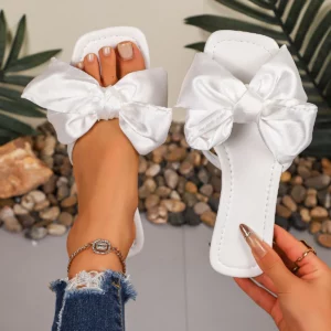 Women Beach Slippers 2025 Summer Flat Shoes Slip on Silk Style Woman Female Slip on Sandals Girls Outdoor Slippers Slides Women - Image 4