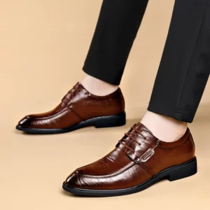 Brown Casual Business Shoes Size 50 Men's Genuine Leather Oxford Dress Shoes Formal Office Lace-Up Black For Gentleman Plus Big - Image 4
