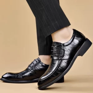 Brown Casual Business Shoes Size 50 Men's Genuine Leather Oxford Dress Shoes Formal Office Lace-Up Black For Gentleman Plus Big - Image 5