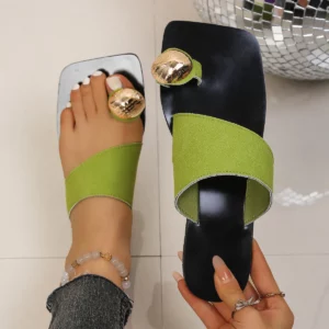 Fashion Minimalist Single Band Slide Slippers for Women Summer New Women Flat Shoes Outdoor Beach Flip Flops for Women Sandals - Image 1