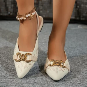 Red French Wedding Shoes Two Wear Not Tired Feet Block Heel Sandals - Image 5