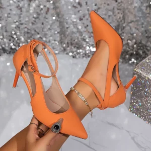Women Sandals Summer Hot New Fashion Sexy Sandals Pointed Toe Outdoor Beach Shoes for Women Office Shallow High Heels Sandals - Image 6