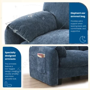 Sectional Sofa Couch with Ottoman Wholesale L-Shape with Extra-Wide Seat Cushion USB Type-C Charger Phone Holder Modular - Image 7