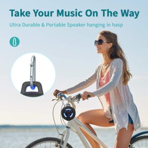 EBODA Bluetooth Shower Speaker, Portable Bluetooth Speakers, IP67 Waterproof Wireless Speaker with LED Light, Floating, 2000mAh, True Wireless Stereo for Kayak, Beach, Gifts for unisex -Black - Image 7