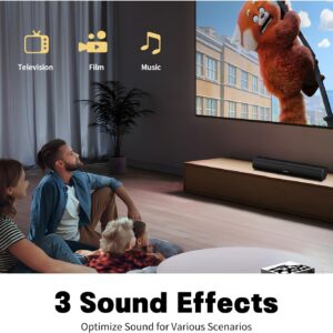 Sound Bar for Smart TV, 16'/60W Soundbar with Impactful Bass, Dynamic Light and Remote Control, Wall Mountable TV Speakers with Bluetooth/Optical/3.5MM AUX for Gaming/PC/Projector - Image 3