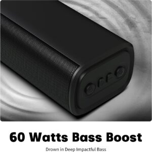 Sound Bar for Smart TV, 16'/60W Soundbar with Impactful Bass, Dynamic Light and Remote Control, Wall Mountable TV Speakers with Bluetooth/Optical/3.5MM AUX for Gaming/PC/Projector - Image 6
