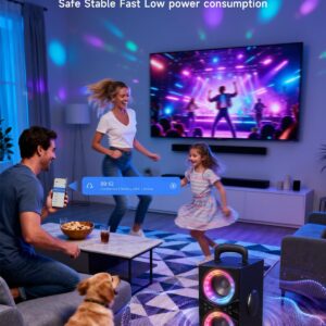 Party Bluetooth Speaker:80W Peak Large Stero Sound for Outdoor,Deep Bass,TWS,Loud with Lights,Portabe Wireless Big Speakers with Long Playtime,House,Projector,Movie - Image 2