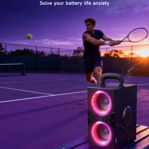 Party Bluetooth Speaker:80W Peak Large Stero Sound for Outdoor,Deep Bass,TWS,Loud with Lights,Portabe Wireless Big Speakers with Long Playtime,House,Projector,Movie - Image 3