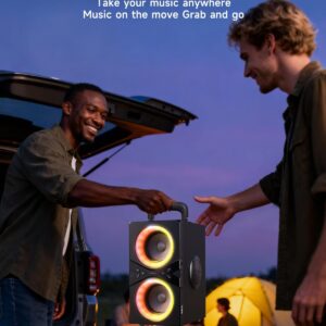 Party Bluetooth Speaker:80W Peak Large Stero Sound for Outdoor,Deep Bass,TWS,Loud with Lights,Portabe Wireless Big Speakers with Long Playtime,House,Projector,Movie - Image 4