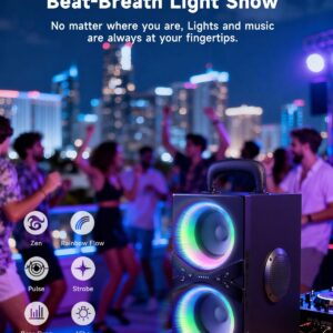 Party Bluetooth Speaker:80W Peak Large Stero Sound for Outdoor,Deep Bass,TWS,Loud with Lights,Portabe Wireless Big Speakers with Long Playtime,House,Projector,Movie - Image 6