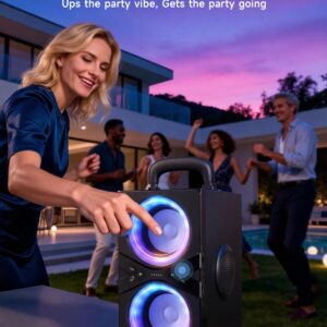 Party Bluetooth Speaker:80W Peak Large Stero Sound for Outdoor,Deep Bass,TWS,Loud with Lights,Portabe Wireless Big Speakers with Long Playtime,House,Projector,Movie - Image 8