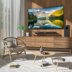 Saiyin Sound Bar for Smart TV with 5.25 Inch Subwoofer, 100W 24 Inch Soundbar for TV, TV Soundbar with Optical, ARC, AUX and Bluetooth 5.3 Inputs, Detachable Surround Sound System for TV - Image 3