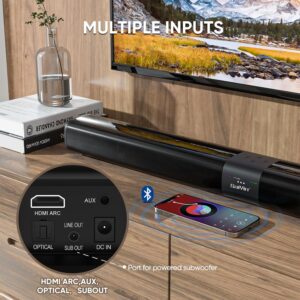 Saiyin Sound Bar for Smart TV with 5.25 Inch Subwoofer, 100W 24 Inch Soundbar for TV, TV Soundbar with Optical, ARC, AUX and Bluetooth 5.3 Inputs, Detachable Surround Sound System for TV - Image 6