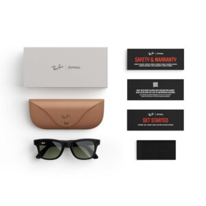 Ray-Ban Meta (Gen 1), Wayfarer, Shiny Black | Smart AI Glasses for Men, Women — 12 MP Ultra-Wide Camera, Open-Ear Speakers for Audio, Video Recording and Bluetooth — Green Lenses — Wearable Technology - Image 6