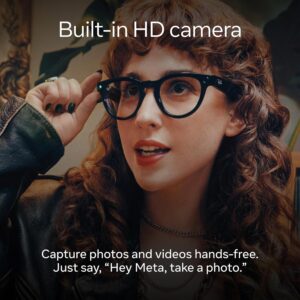 Ray-Ban Meta (Gen 1), Wayfarer, Shiny Black | Smart AI Glasses for Men, Women — 12 MP Ultra-Wide Camera, Open-Ear Speakers for Audio, Video Recording and Bluetooth — Green Lenses — Wearable Technology - Image 3