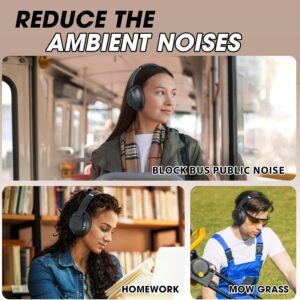 BERIBES Upgraded Hybrid Active Noise Cancelling Headphones with Transparent Modes,70H Playtime Bluetooth Headphones Wireless Bluetooth with Mic, Deep Bass,3.5MM Cable,Soft-Earpads,Fast Charging-Black - Image 2