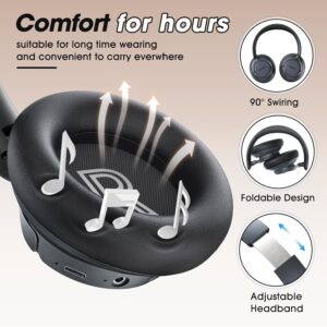BERIBES Upgraded Hybrid Active Noise Cancelling Headphones with Transparent Modes,70H Playtime Bluetooth Headphones Wireless Bluetooth with Mic, Deep Bass,3.5MM Cable,Soft-Earpads,Fast Charging-Black - Image 7